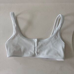 White Ribbed Bralette